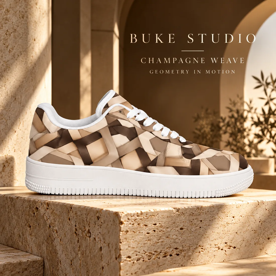 Champagne Weave print design on the Classic Low-Top
