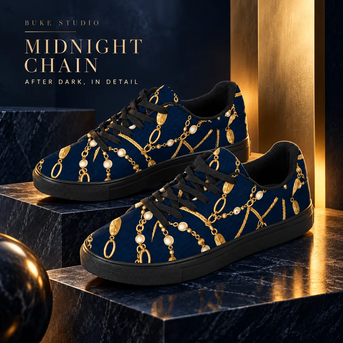 Midnight Chain print design on the Everyday Sneaker